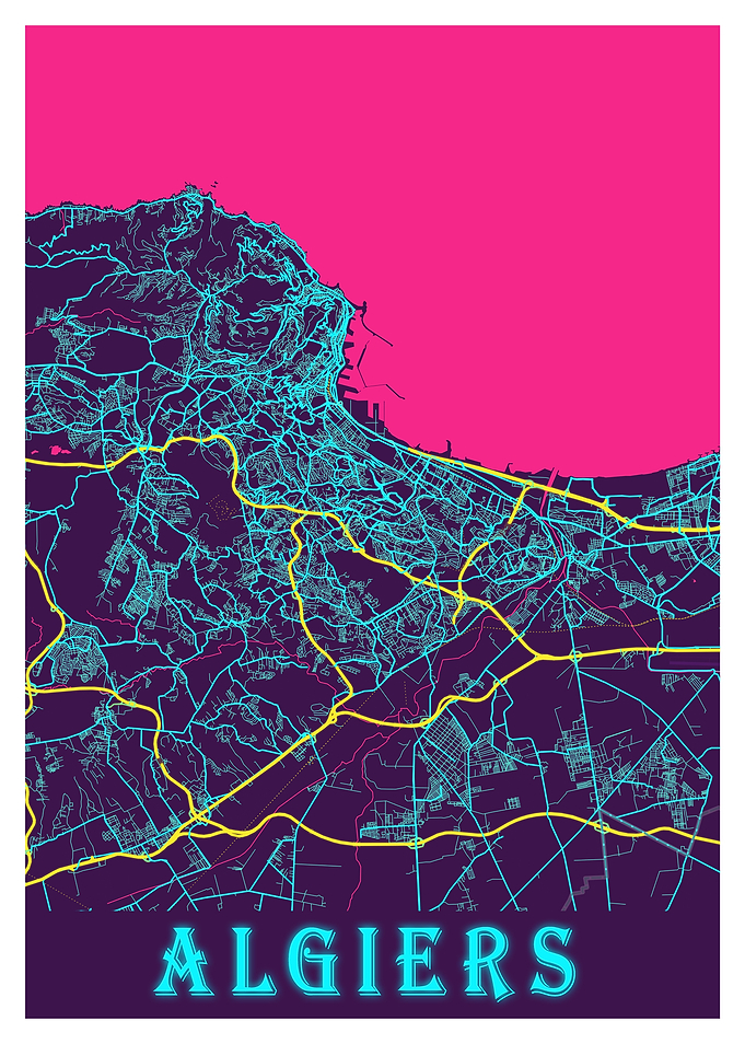 Algiers Neon City Map