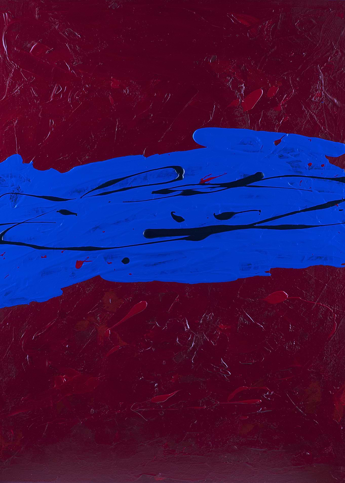 Blue on Red