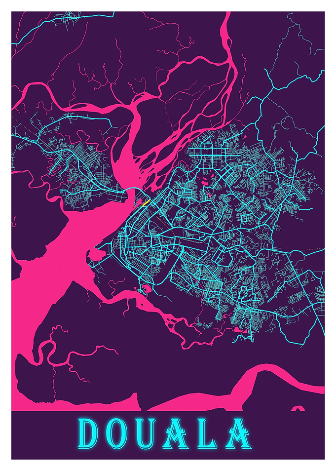 Douala Neon City Map