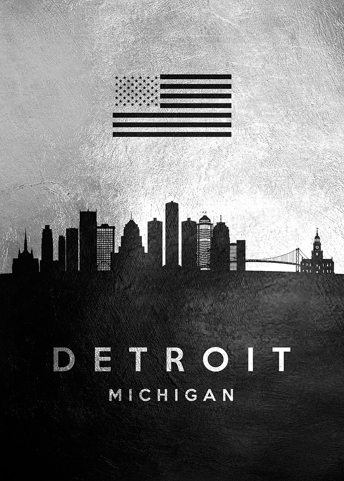 Detroit Michigan Skyline