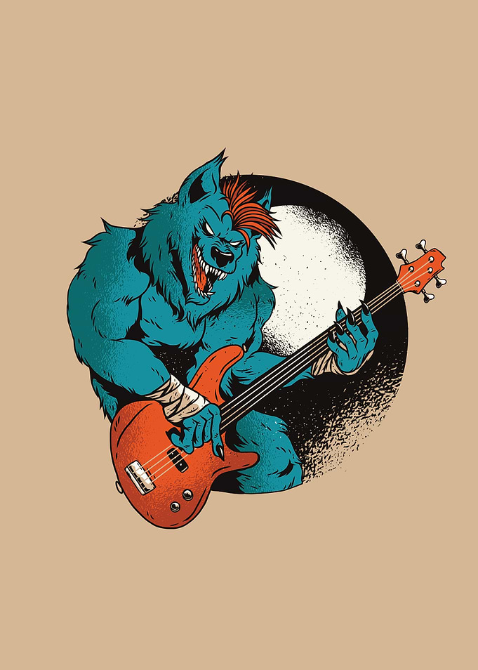 Werewolf bass guitar