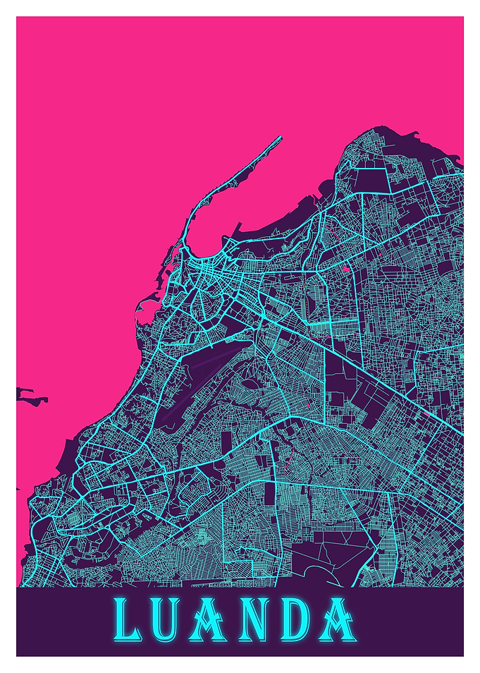 Luanda Neon City Map