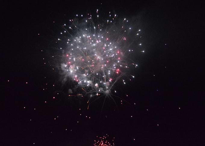 White and red fireworks