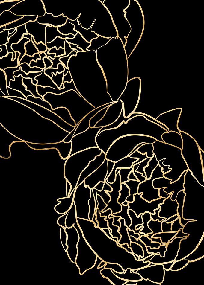 Sally peonies gold black
