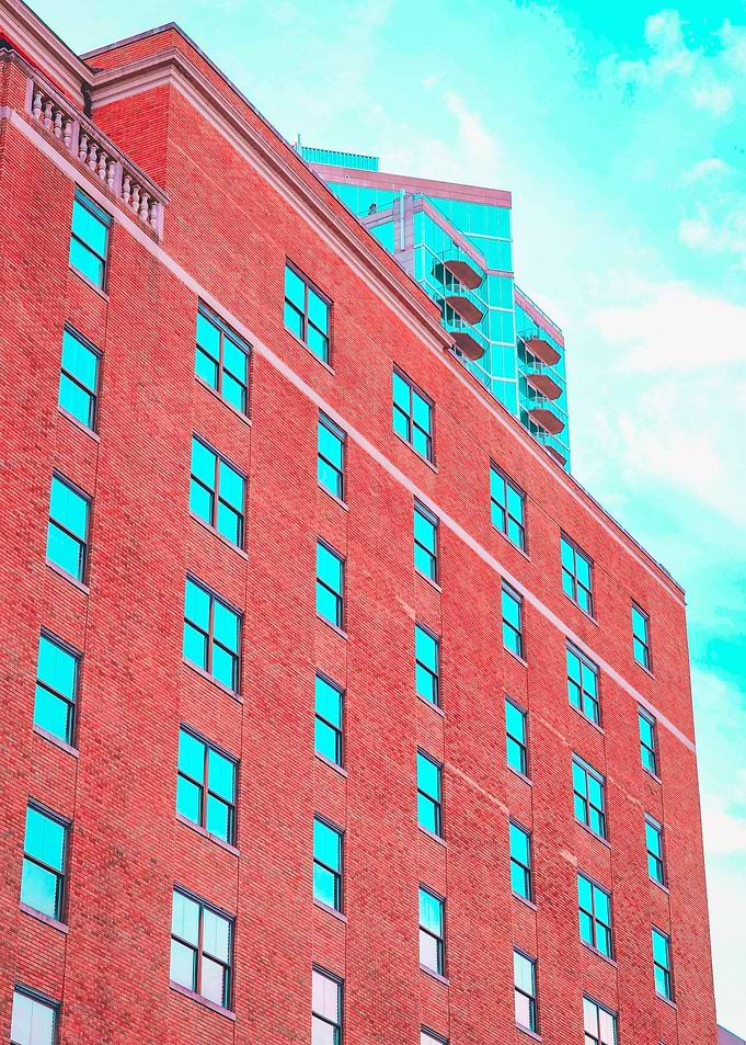 Red concrete building