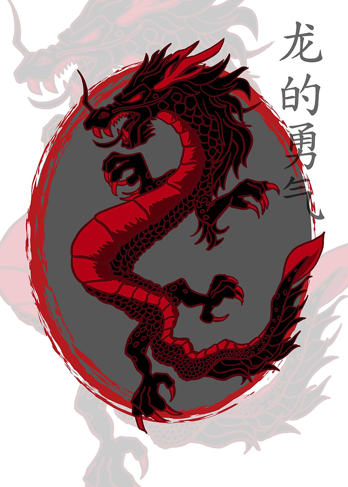 Chinese red dragon