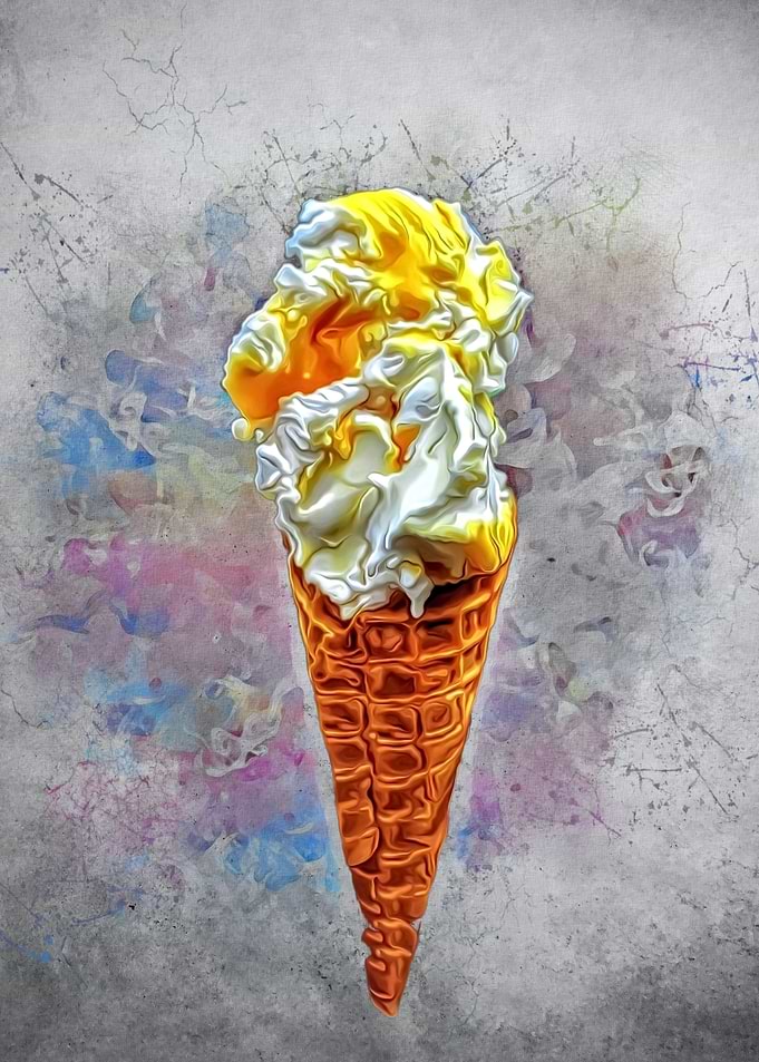 Lemon Ice Cream cone