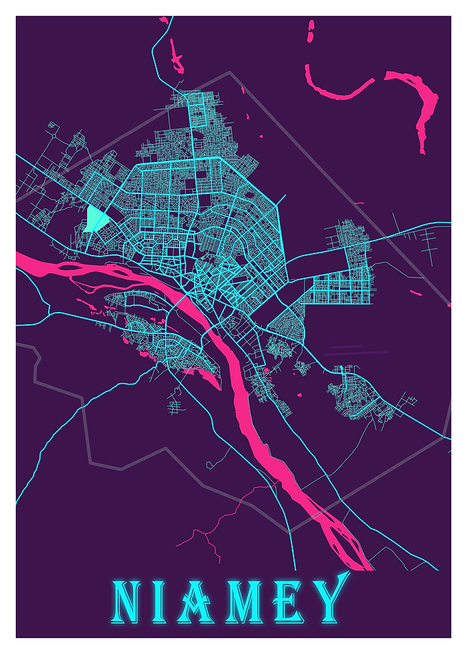Niamey Neon City Map
