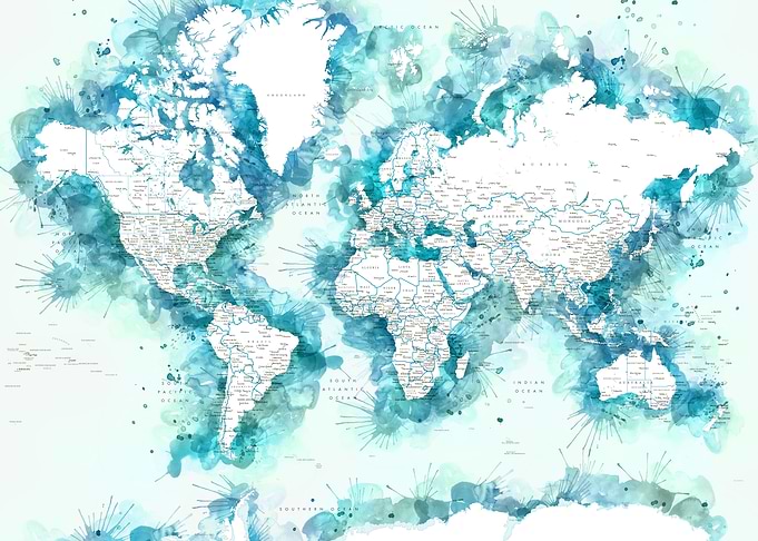 Shari detailed world map