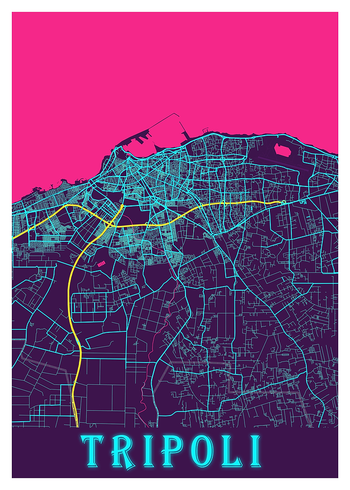 Tripoli Neon City Map