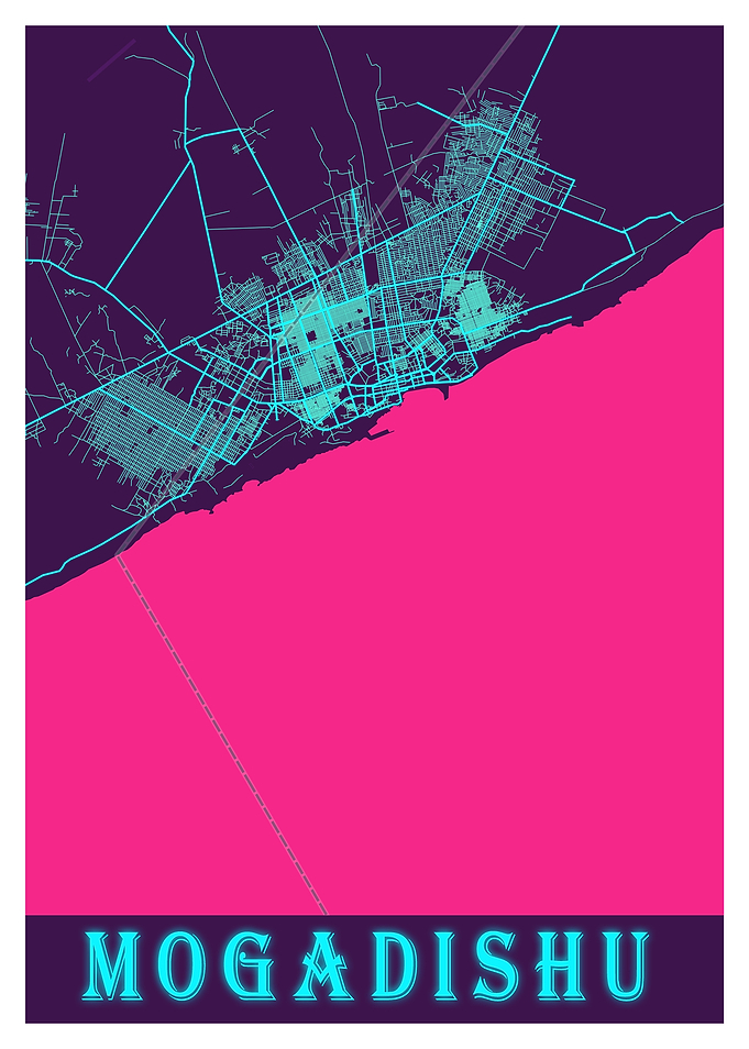 Mogadishu Neon City Map