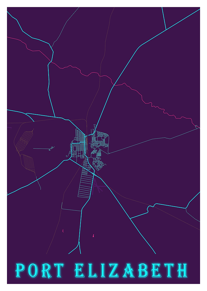Port Elizabeth Neon Map