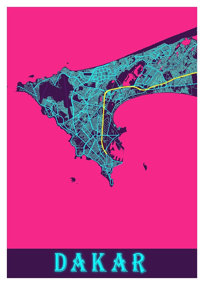 Dakar Neon City Map