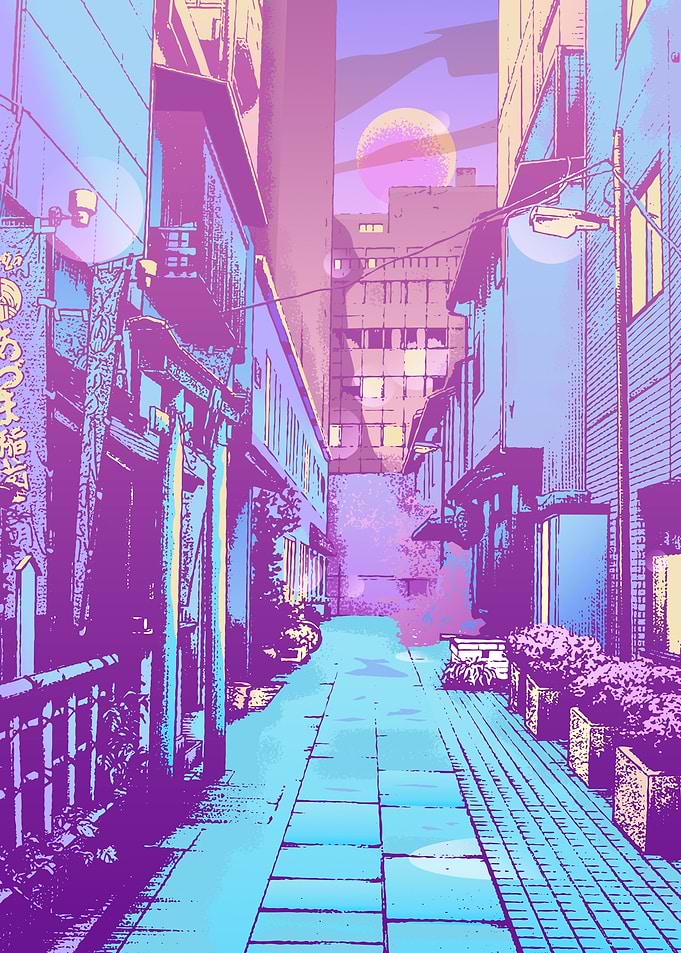 Japan Street City Pop Art