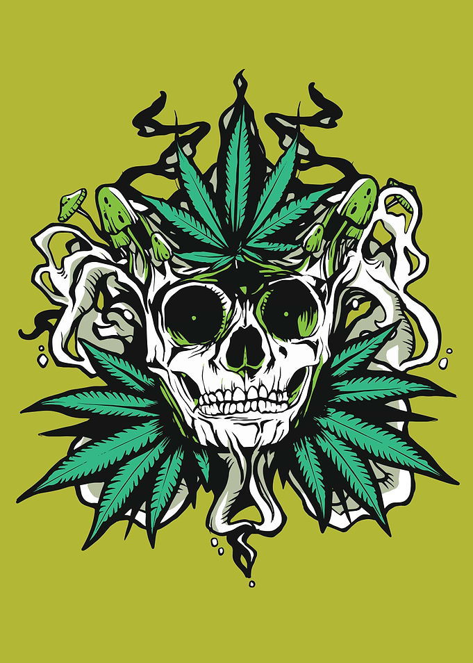 Weed Mushroom Skull