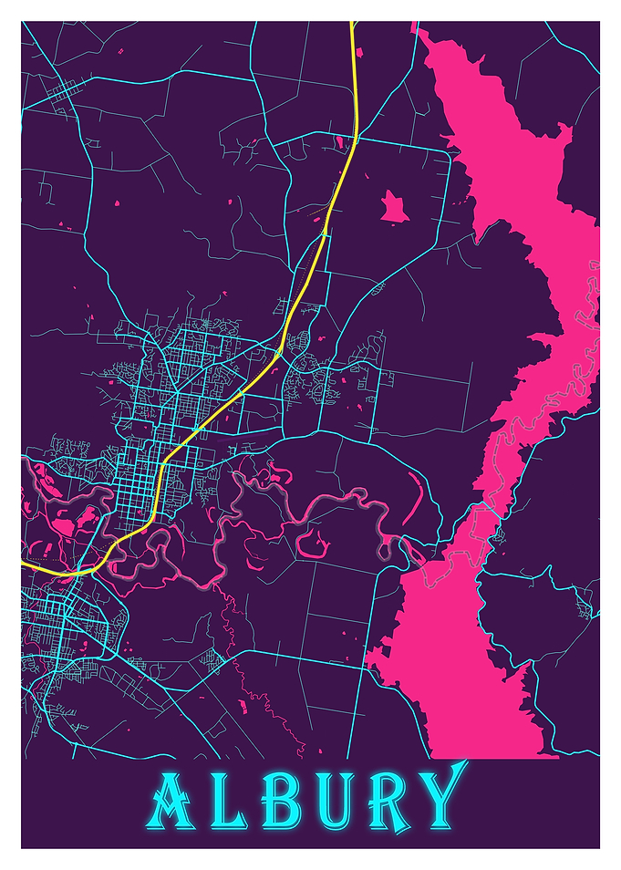 Albury Neon City Map