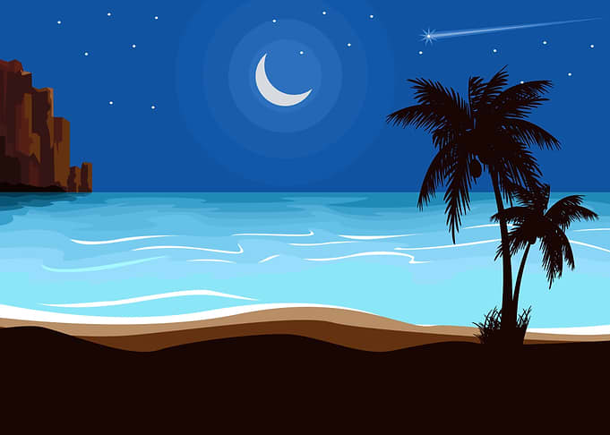sea view at night