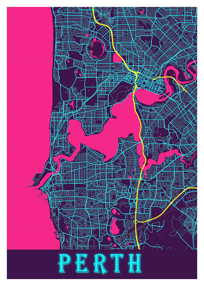 Perth Neon City Map