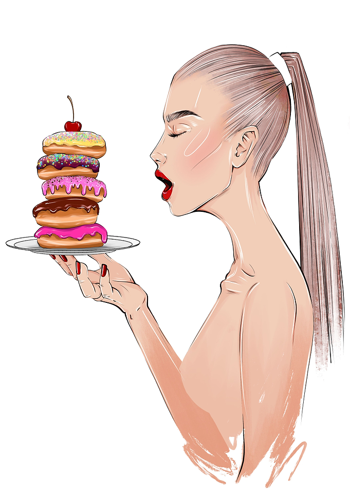 Multicolored tower donuts