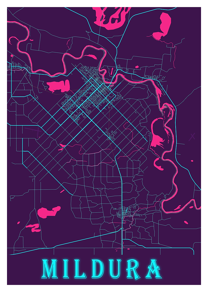 Mildura Neon City Map