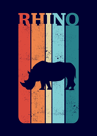 Vintage Retro Rhino Gift
