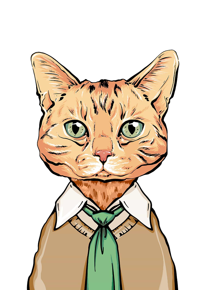 Scottish cat portrait art