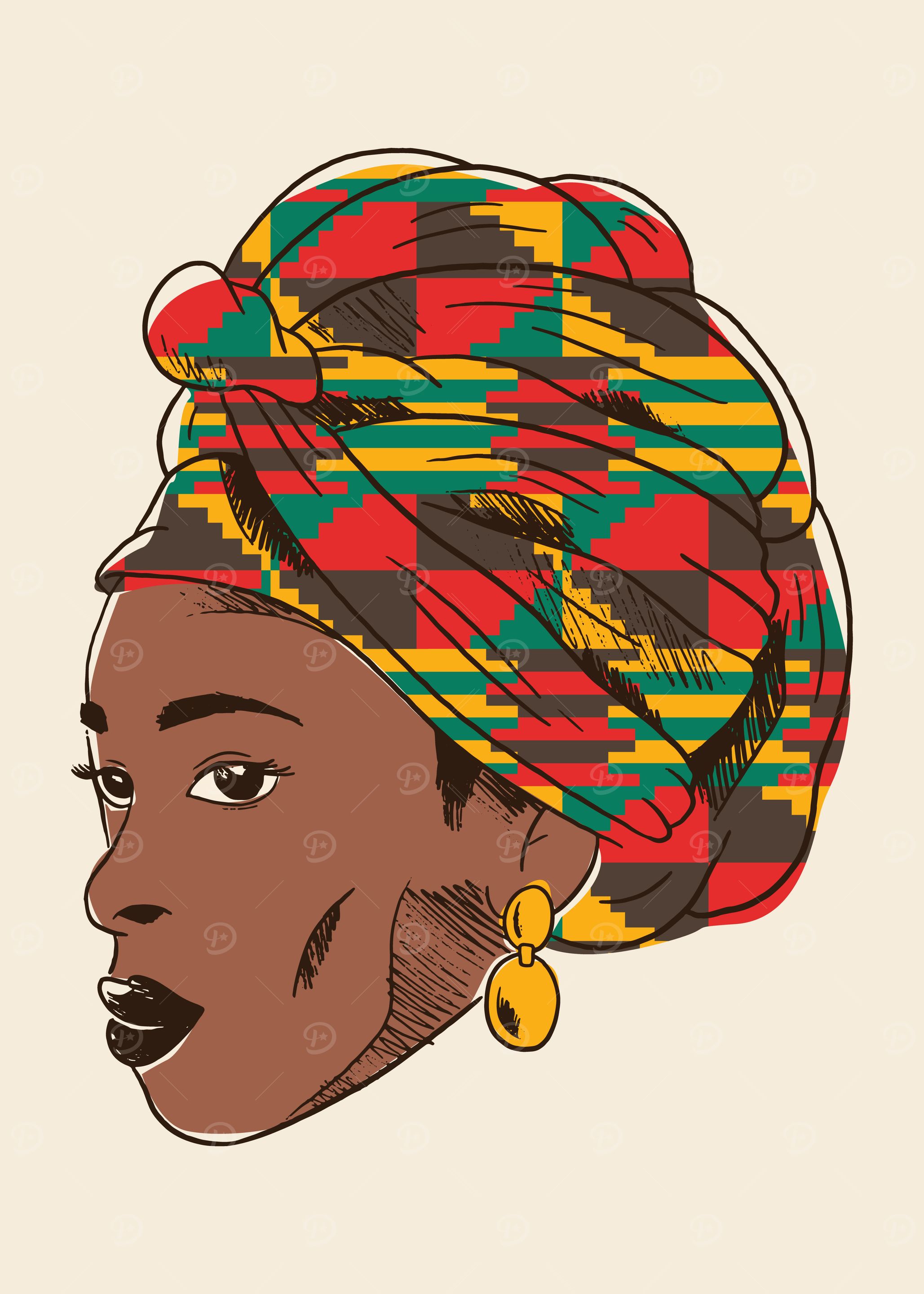 Black Woman with Head tie