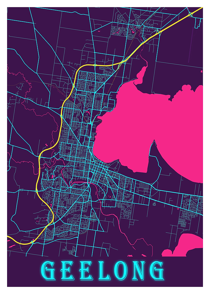 Geelong Neon City Map