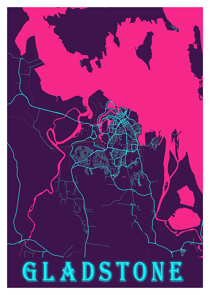 Gladstone Neon City Map