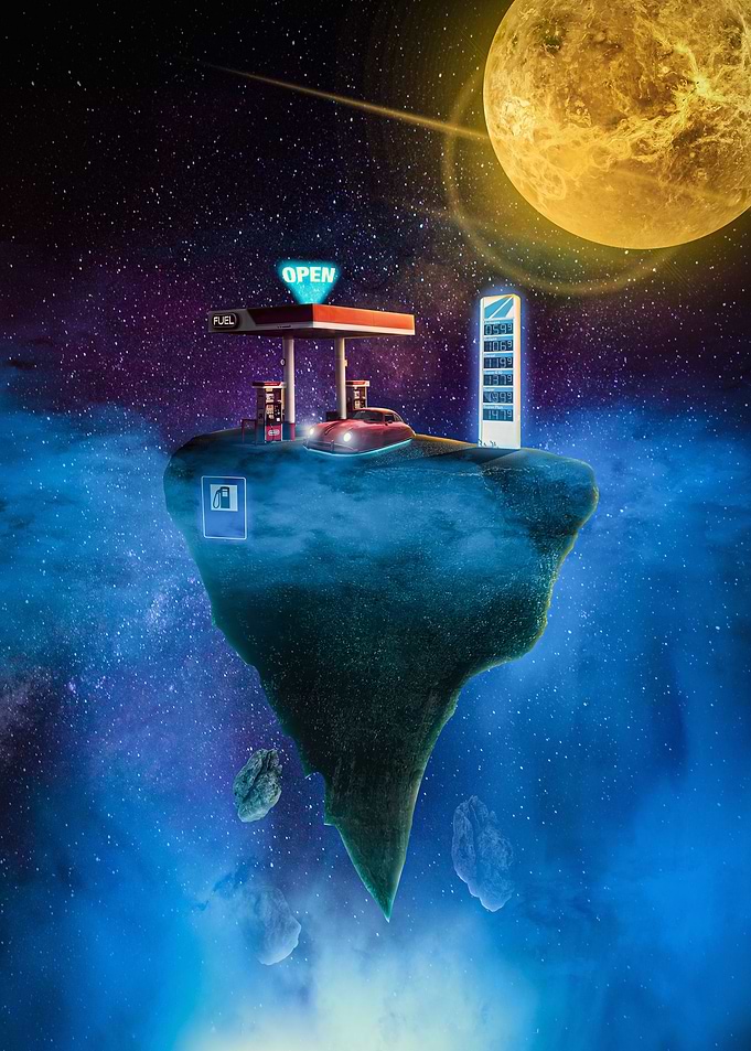 space gas station