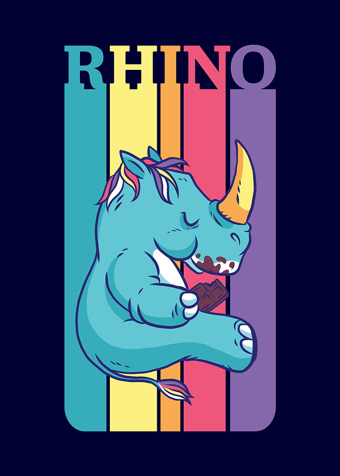 Cute Rhino Cartoon Chubby