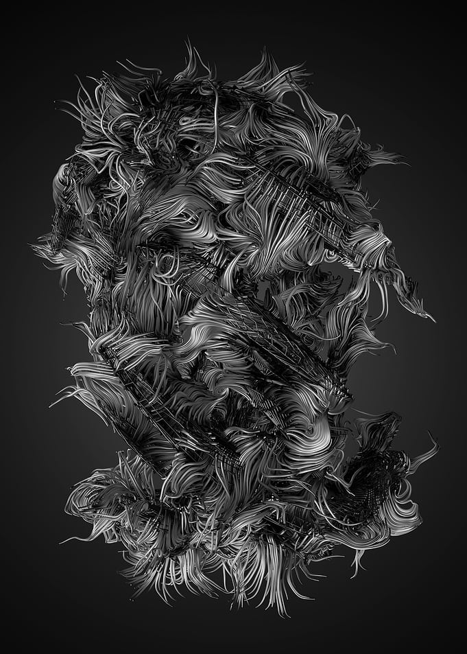 Chaotic Lines Art 41 BW