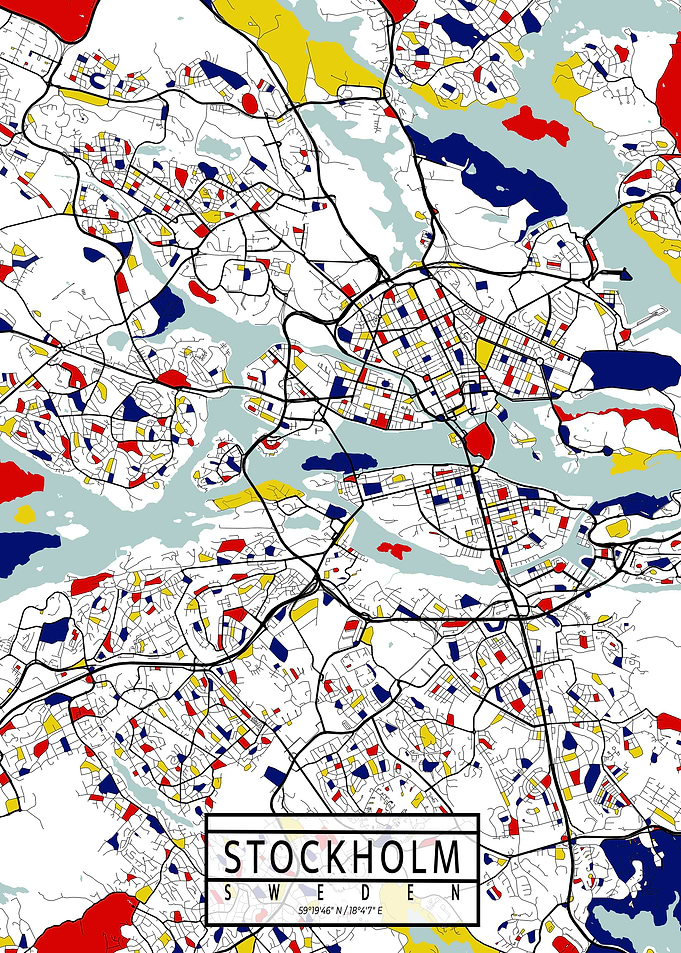 Stockholm Map Mondrian