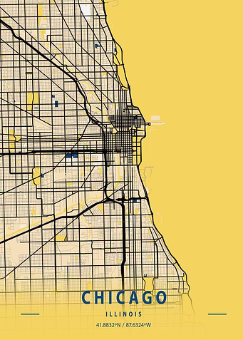 Chicago Yellow City Map
