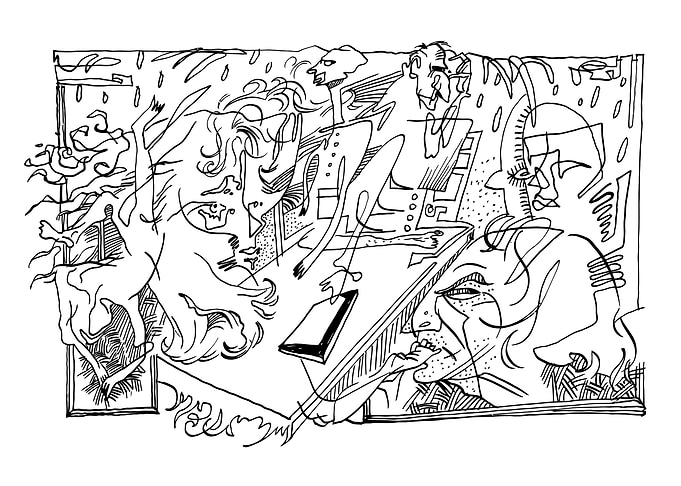 Abstract Ink Drawing II