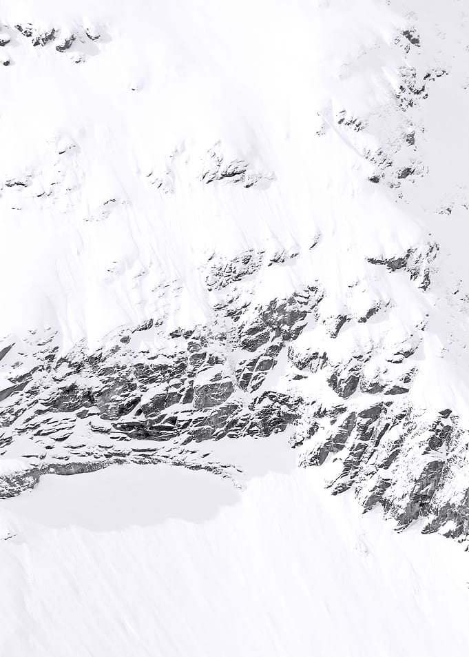 Alpine glacier snow