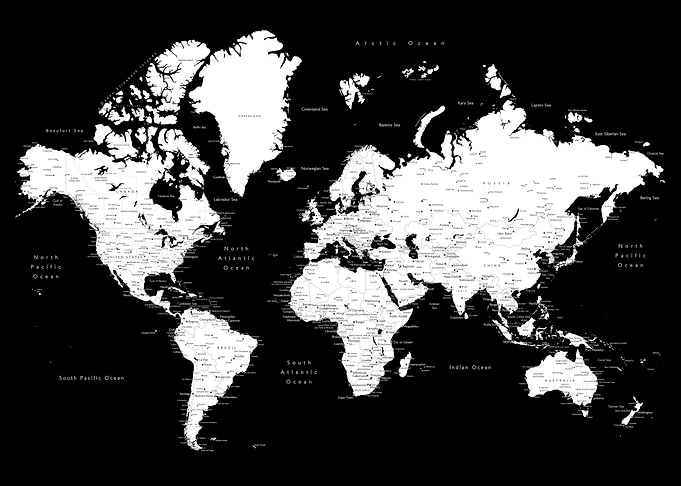 Detailed world map Connie
