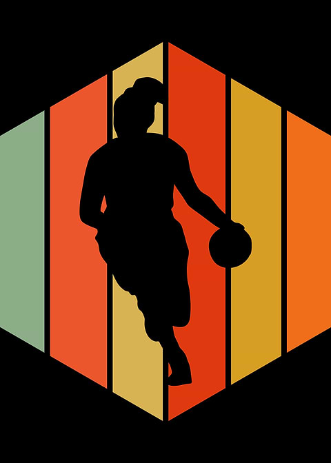 Basketball woman retro