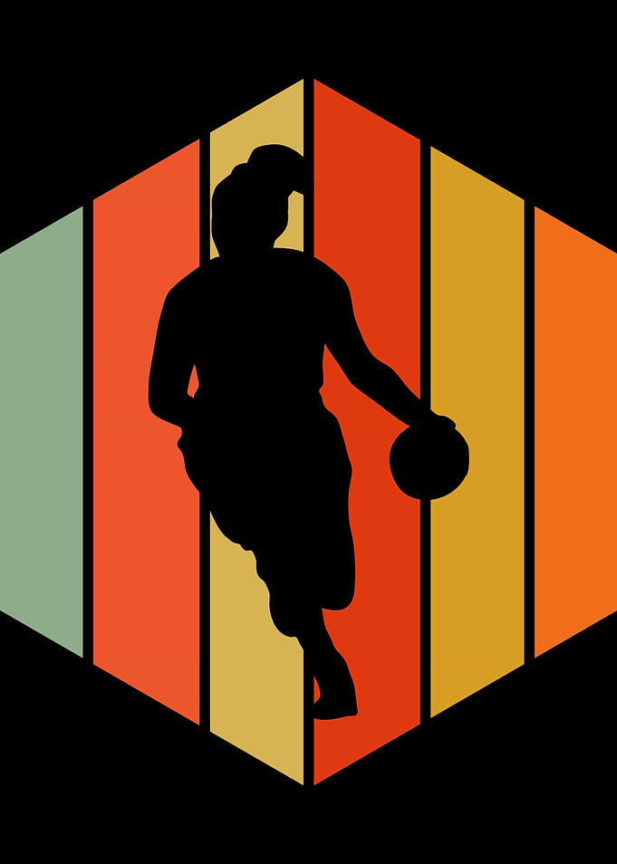 Basketball woman retro