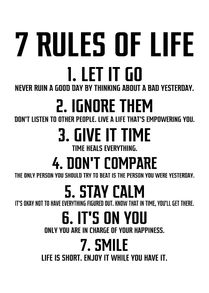 7 Rules of Life White