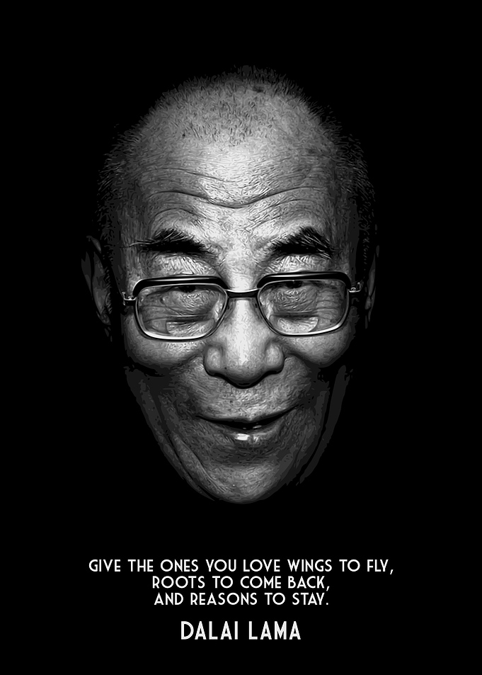 DALAI LAMA WINGS PORTRAIT