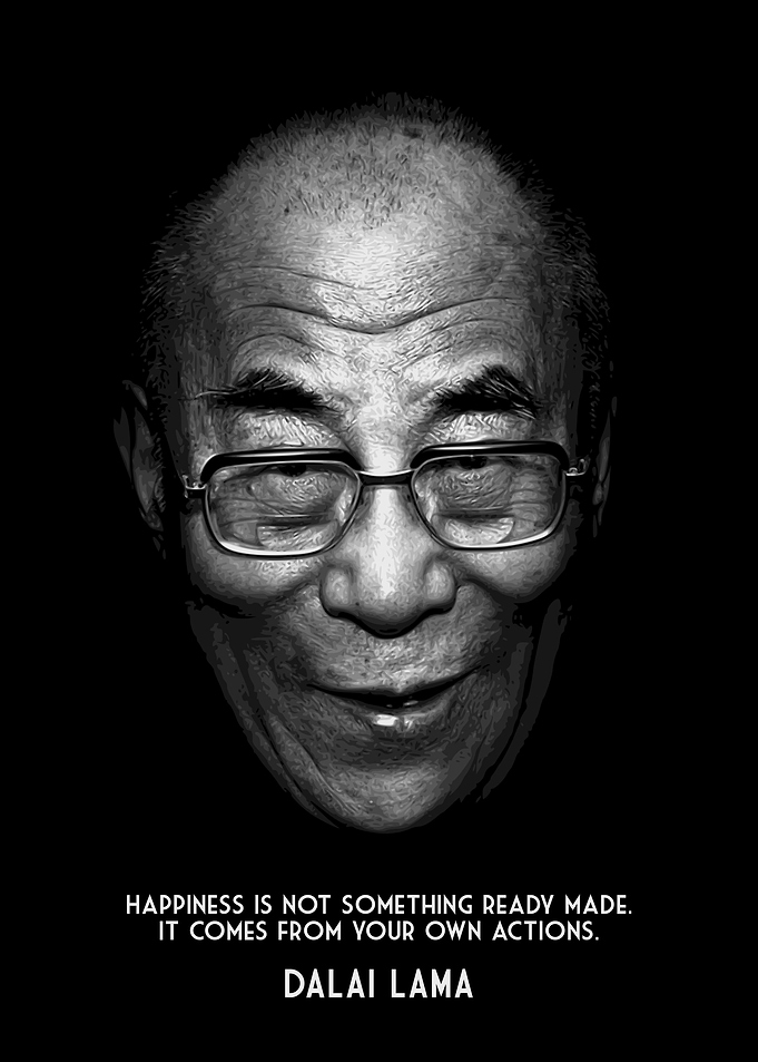DALAI LAMA HAPPINESS BLACK