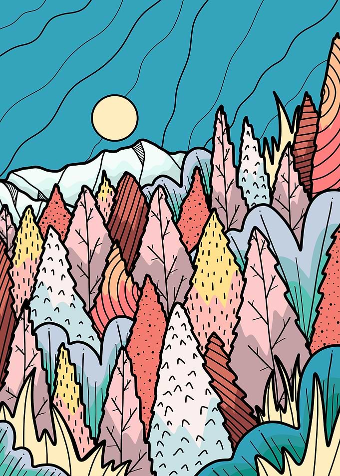 The hill behind a forest