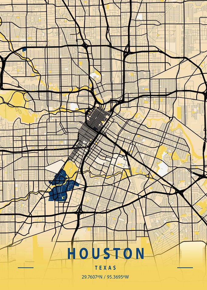 Houston Yellow City Map