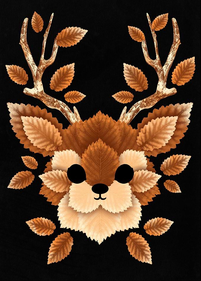 Deer of leaves