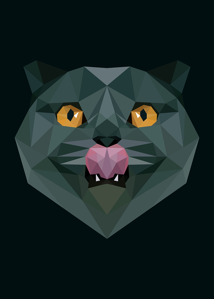 Black Cat in Lowpoly
