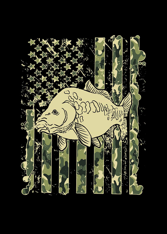 Patriotic Fishing US Flag