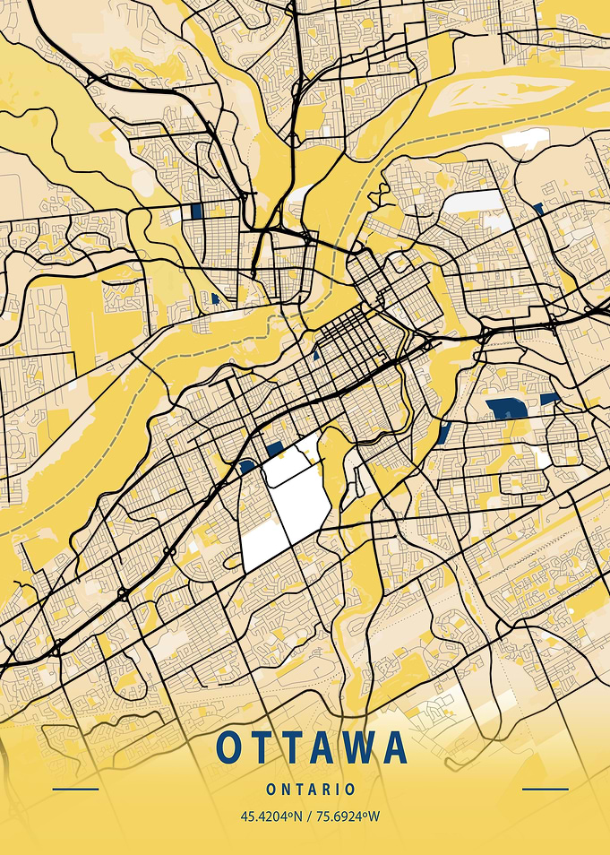 Ottawa Yellow City Map