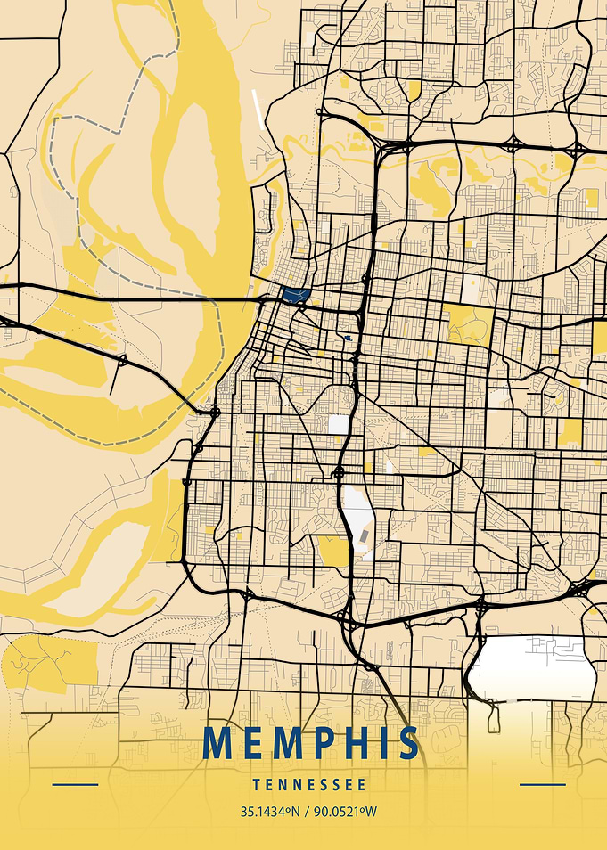 Memphis Yellow City Map