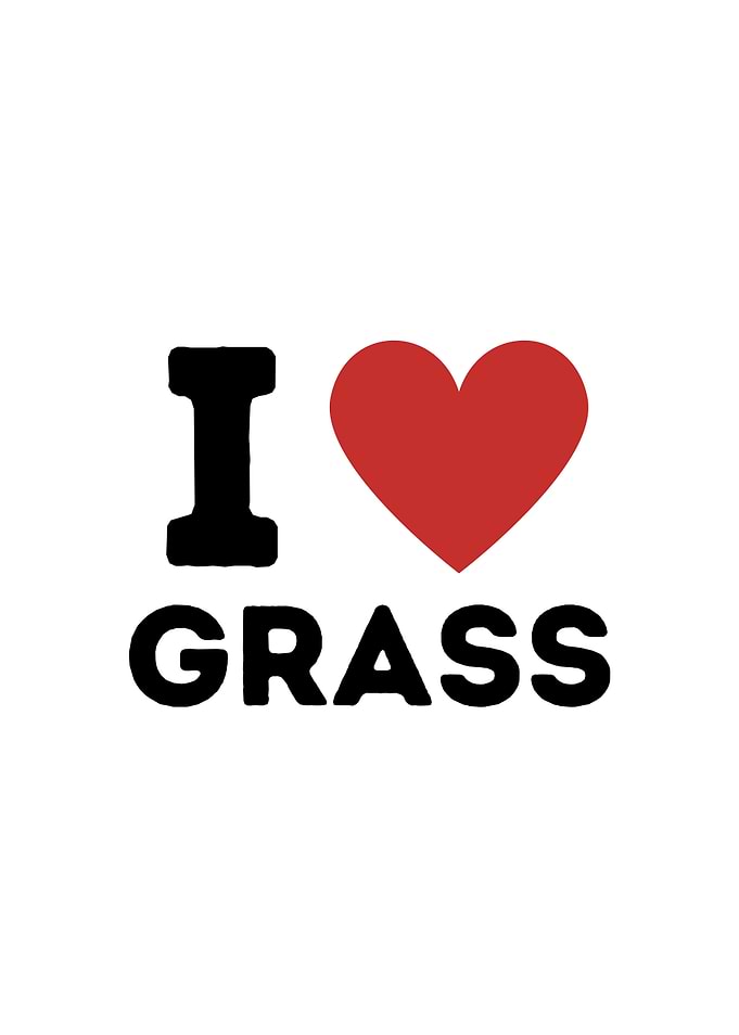 I Love Grass Simple Heart
